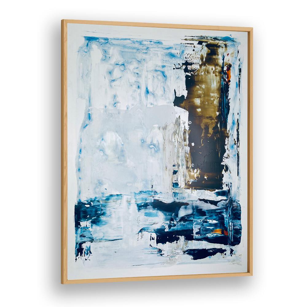 el mar ix abstract paintings in Oak Wood Plain Frame