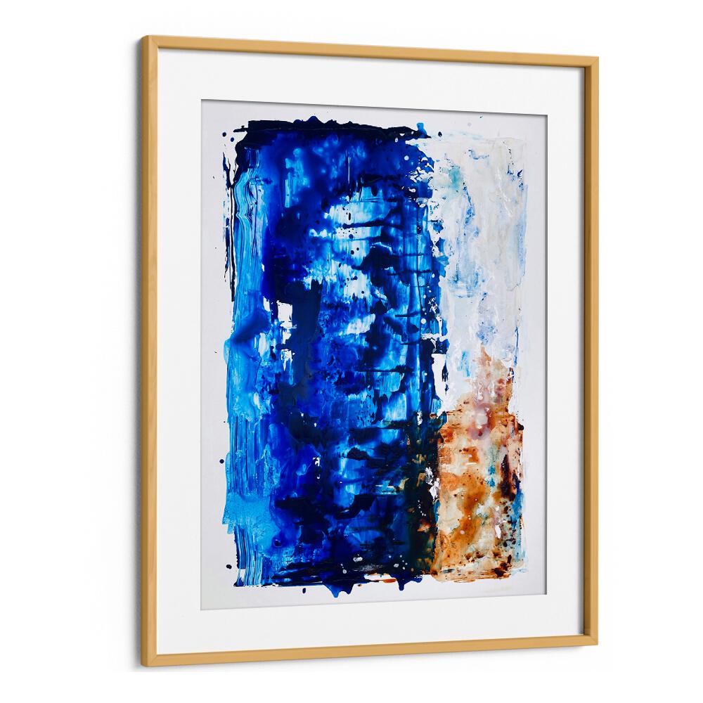 el mar v abstract paintings in Oak Wood Frame With Mount