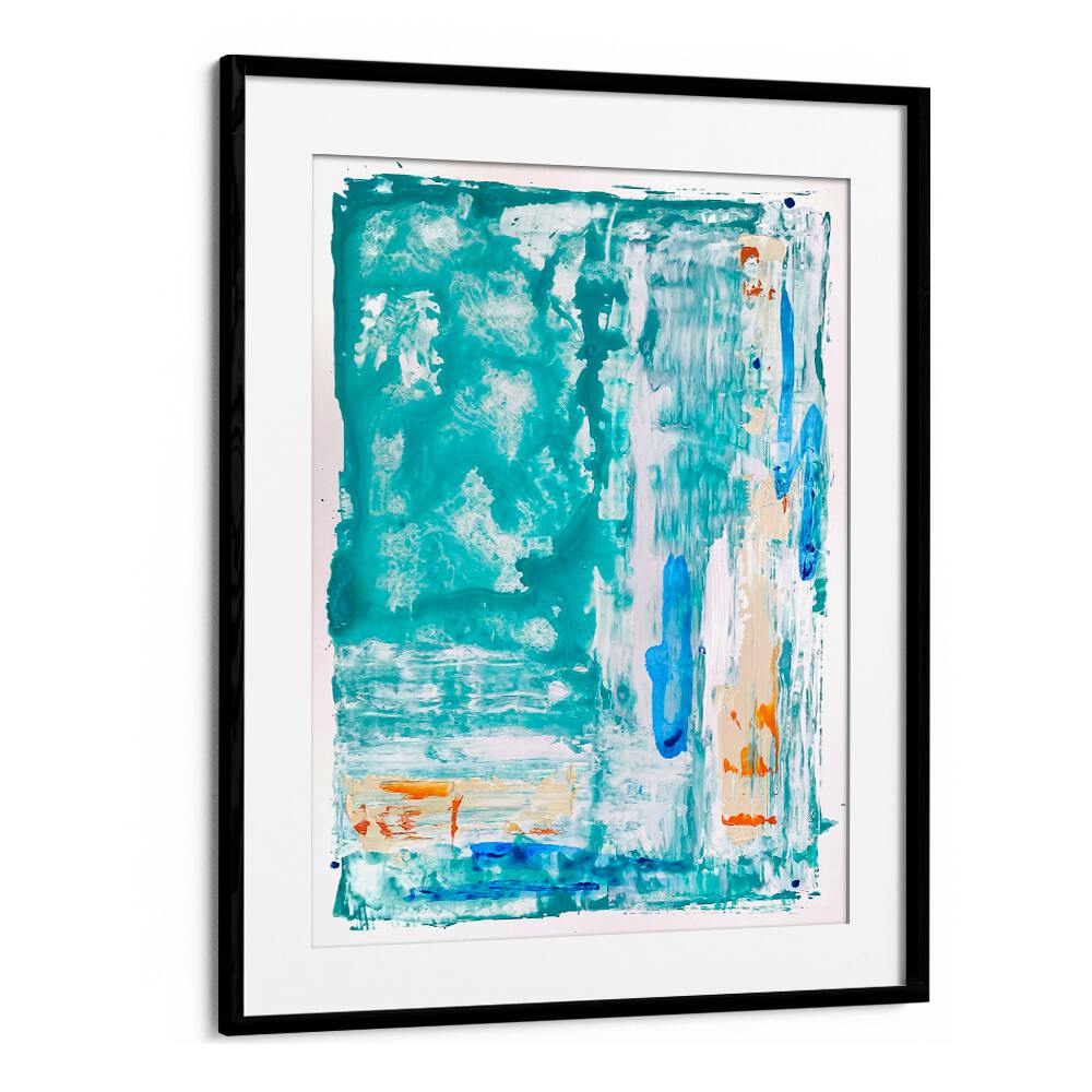 el mar vi abstract paintings in Black Frame With Mount