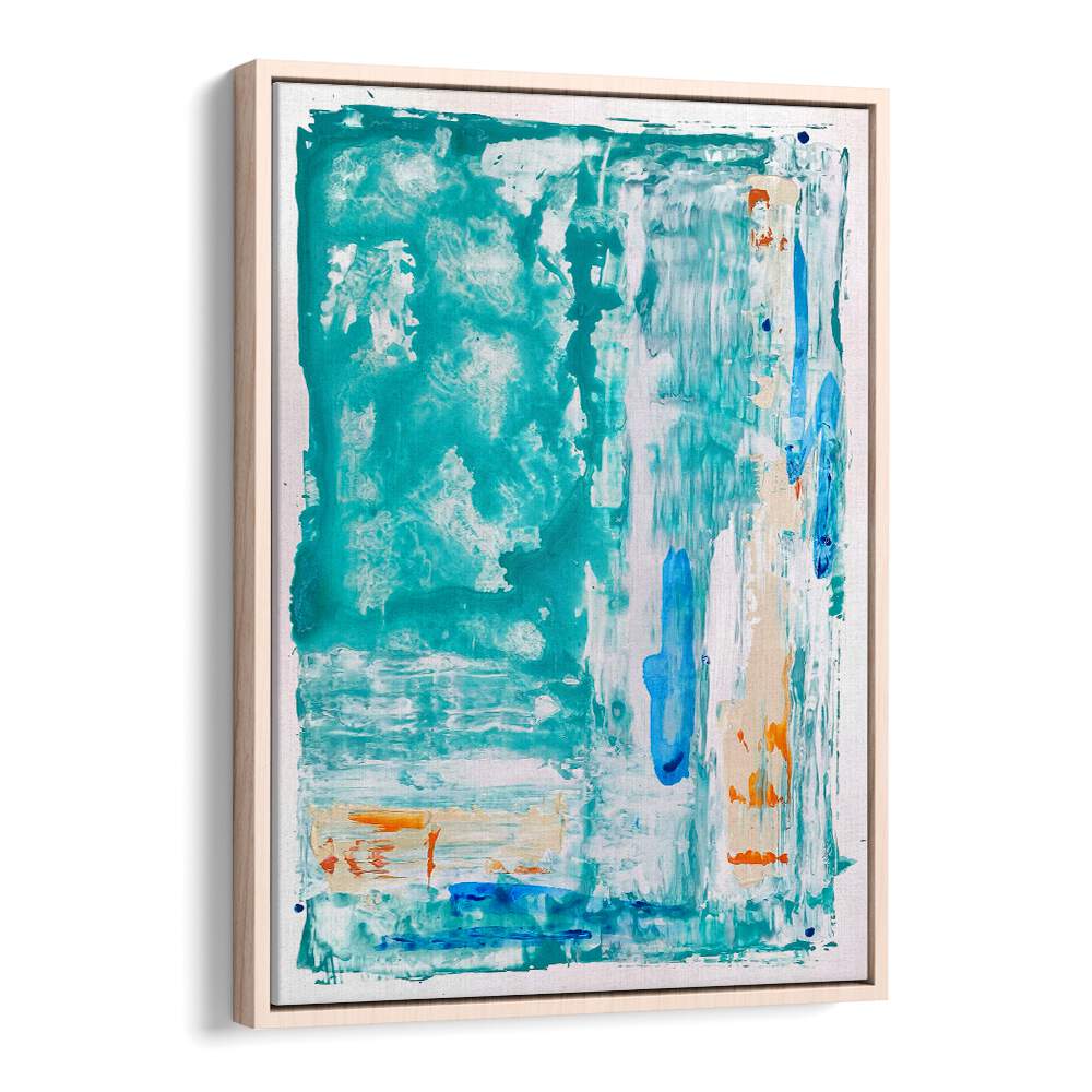 el mar vi abstract paintings in Oak Wood Floater Frame