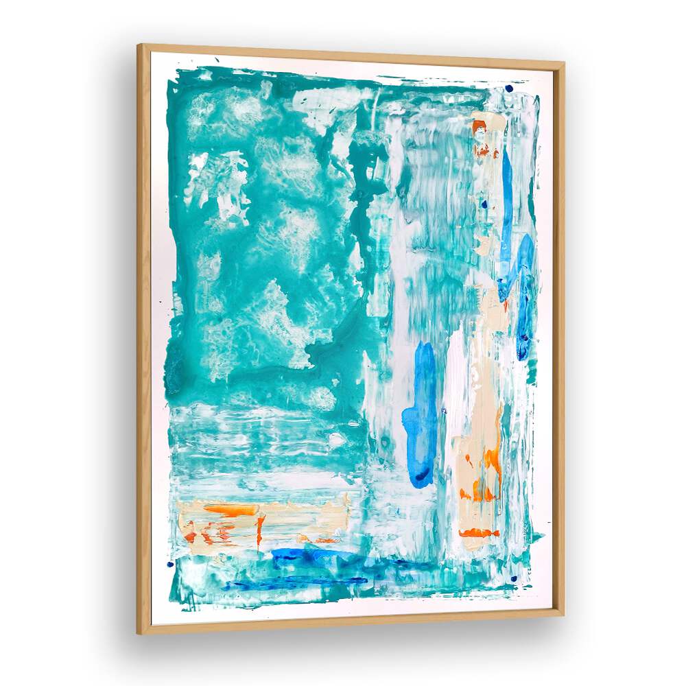 el mar vi abstract paintings in Oak Wood Plain Frame