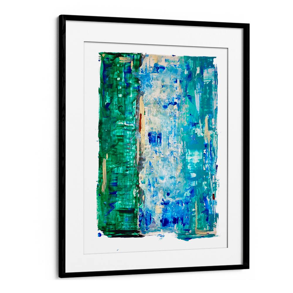 el mar vii abstract paintings in Black Frame With Mount