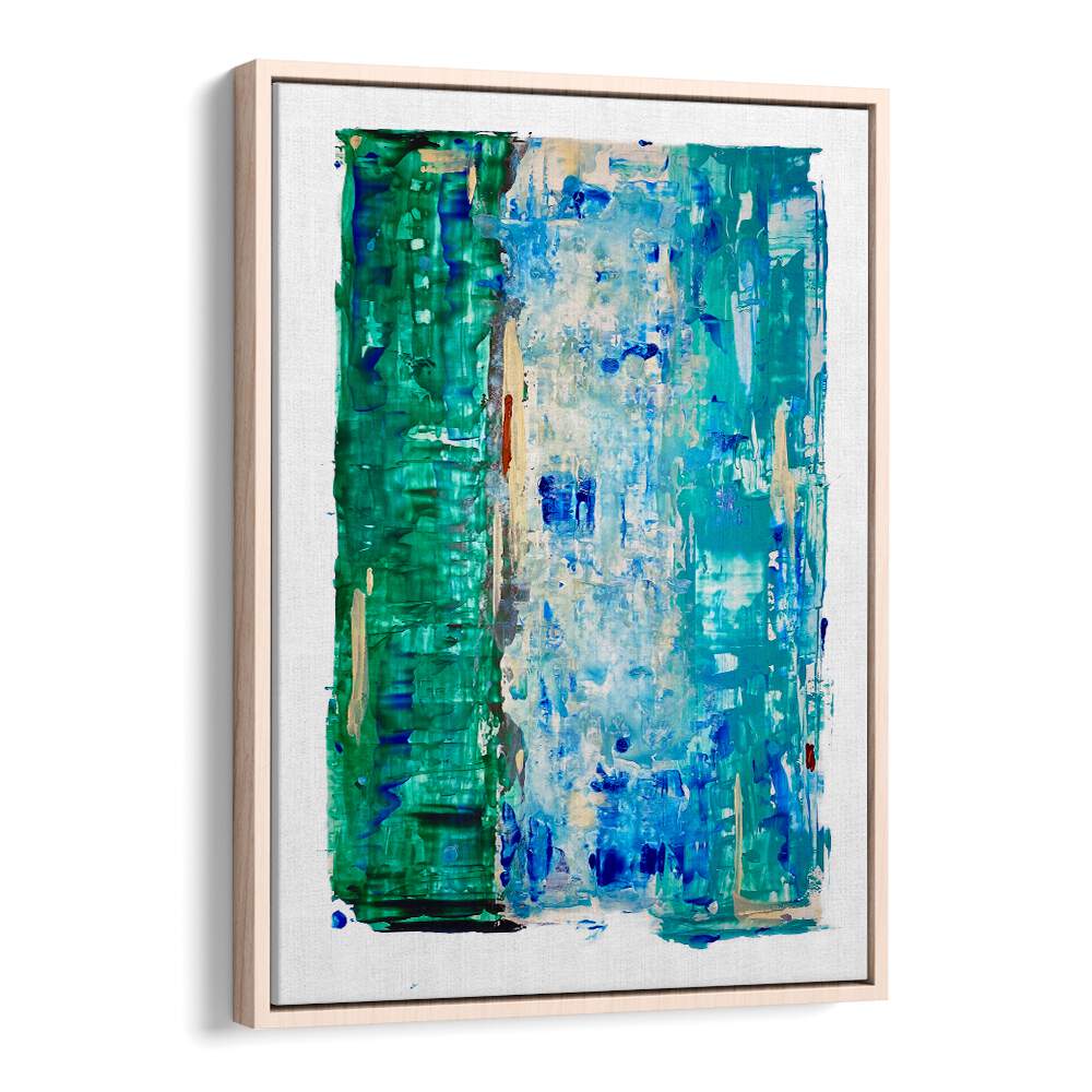 el mar vii abstract paintings in Oak Wood Floater Frame