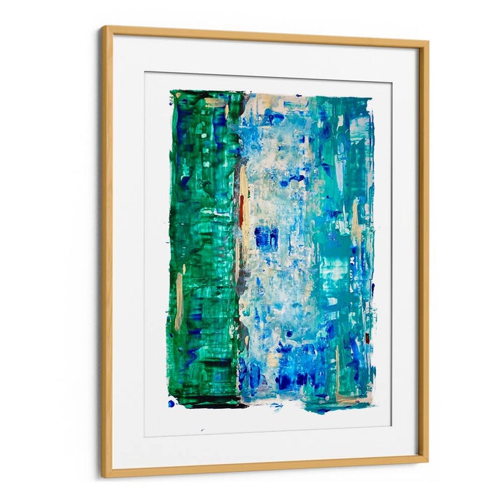 el mar vii abstract paintings in Oak Wood Frame With Mount