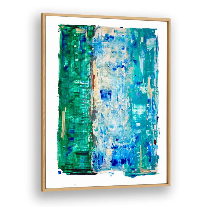 el mar vii abstract paintings in Oak Wood Plain Frame