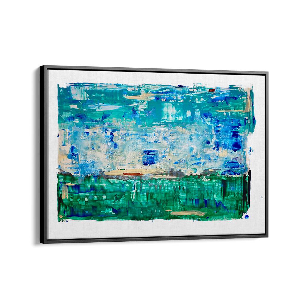 el mar viii abstract paintings in Black Floater Frame