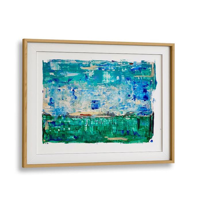 el mar viii abstract paintings in Oak Wood Frame With Mount