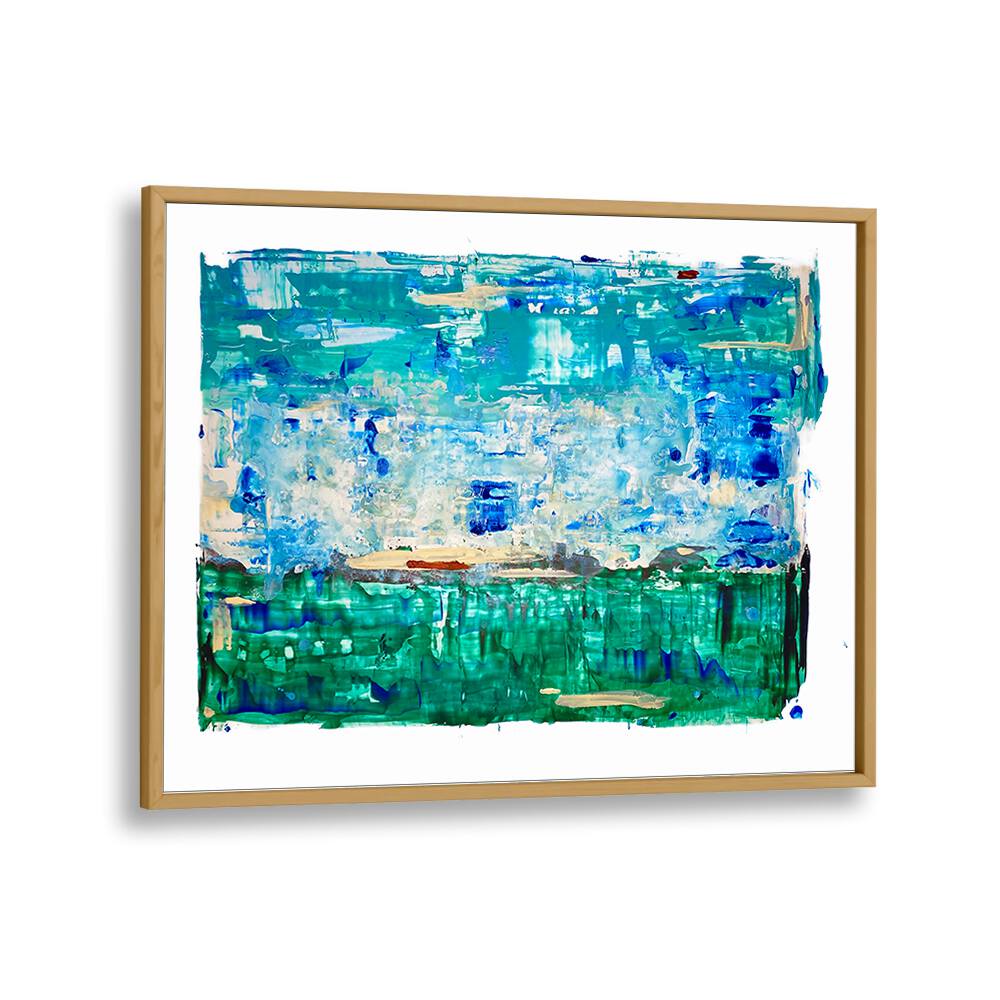 el mar viii abstract paintings in Oak Wood Plain Frame