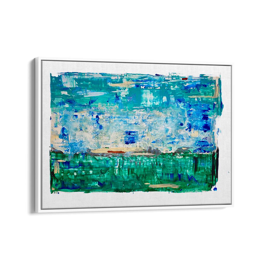 el mar viii abstract paintings in White Floater Frame