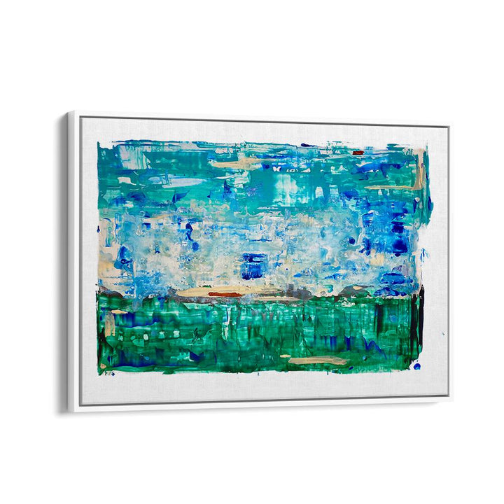 el mar viii abstract paintings in White Floater Frame