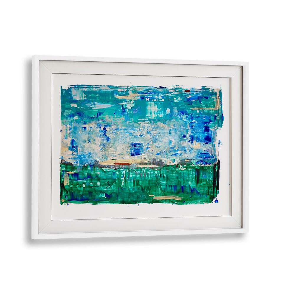 el mar viiiabstract paintings in White Frame With Mount