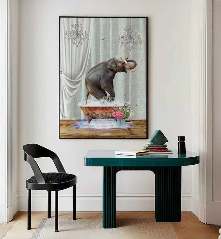 elephant a bubbles by sue skellern wall art prints Artwork I placed on a wall