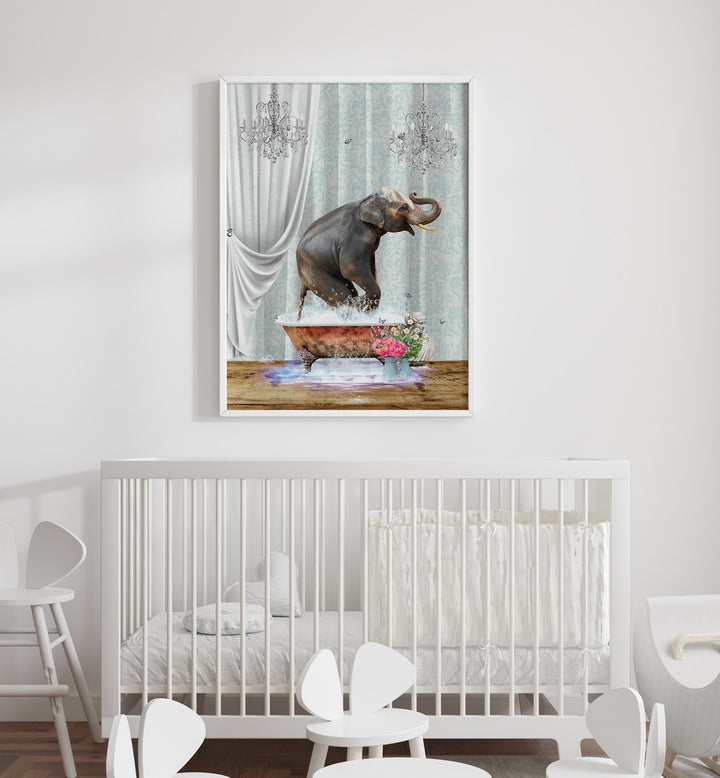 elephant a bubbles by sue skellern wall art prints Artwork I placed on a wall