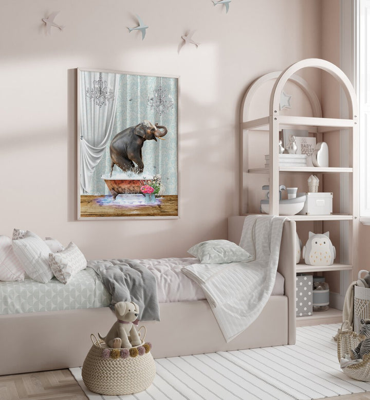 elephant a bubbles by sue skellern wall art prints Artwork I placed on a wall