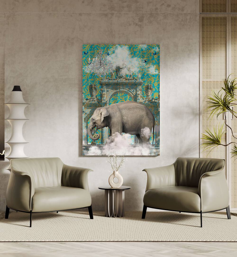 elephant adventures by sue skellern wall art prints Artwork I placed on a wall