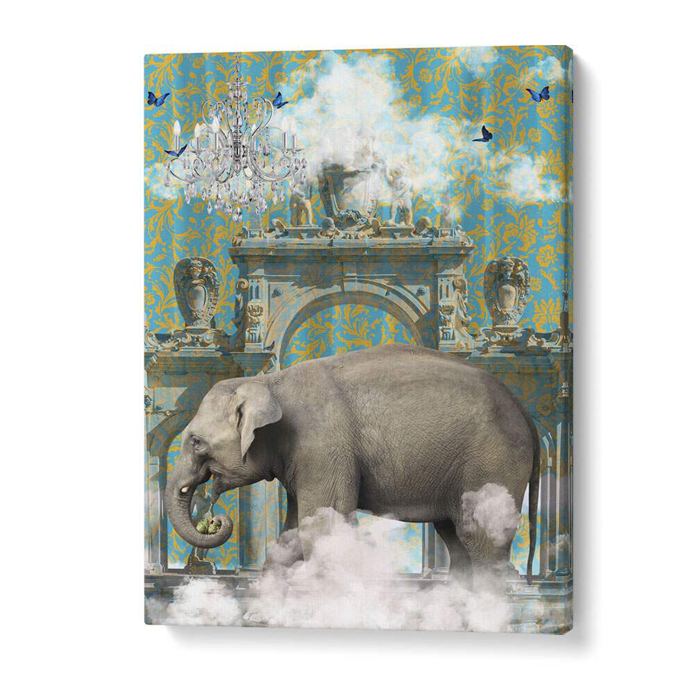 elephant adventures by sue skellern wall art prints in Gallery Wrap