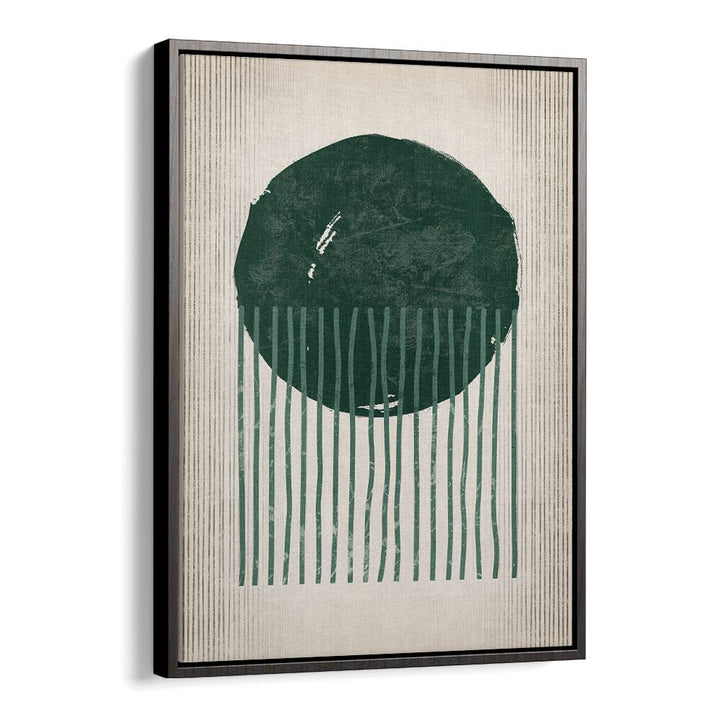 emerald round jellyfish geometric paintings in Black Floater Frame