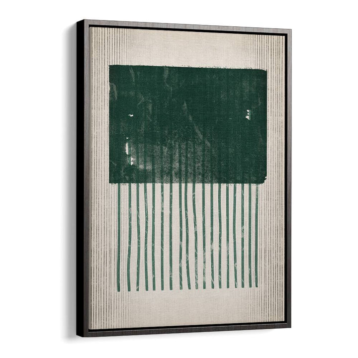 emerald square jellyfish geometric paintings in Black Floater Frame