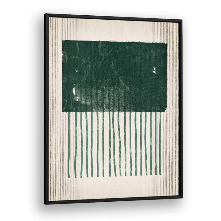 emerald square jellyfish geometric paintings in Black Plain Frame