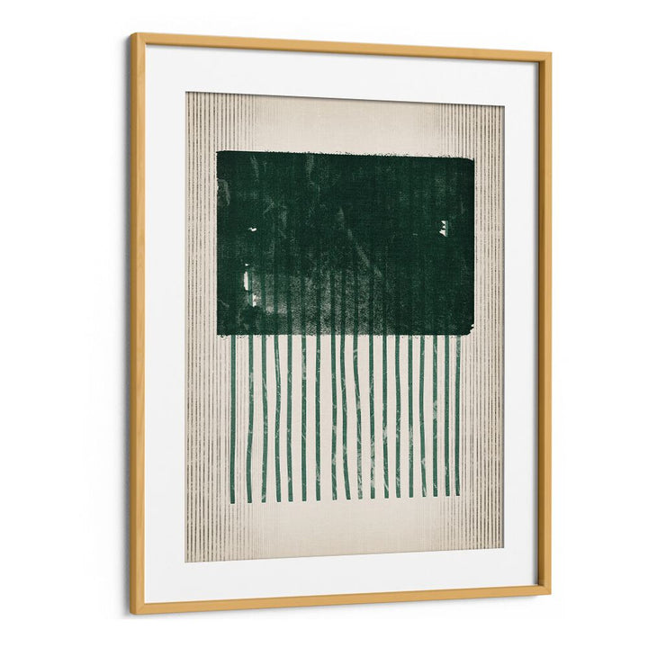 emerald square jellyfish geometric paintings in Oak Wood Frame With Mount