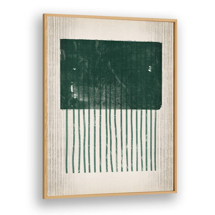 emerald square jellyfish geometric paintings in Oak Wood Plain Frame