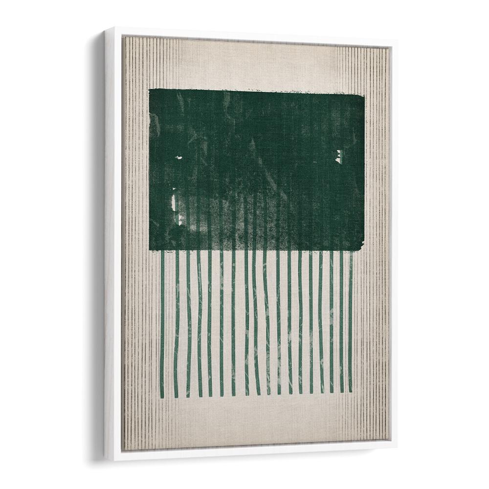 emerald square jellyfish geometric paintings in White Floater Frame