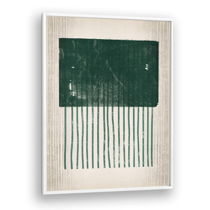 emerald square jellyfish geometric paintings in White Plain Frame