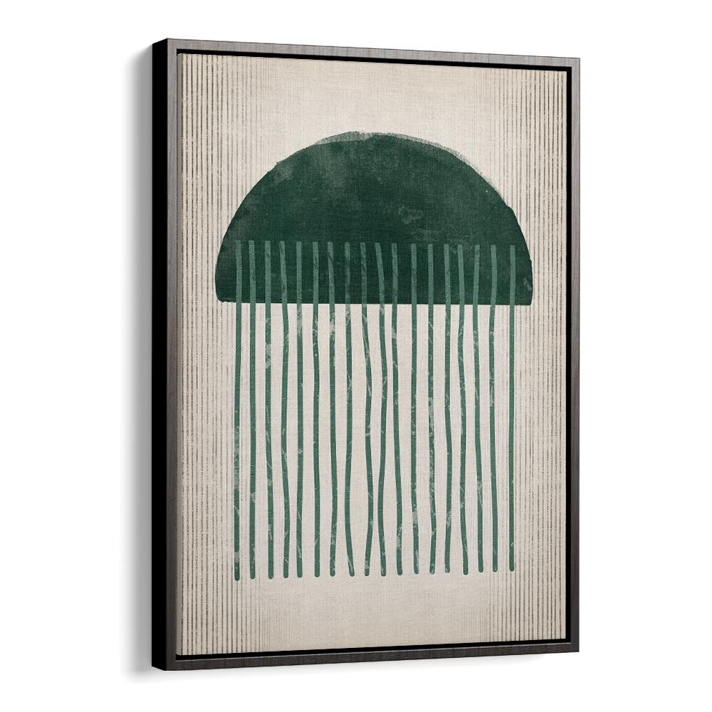 emerald suspicious jellyfish geometric paintings in Black Floater Frame