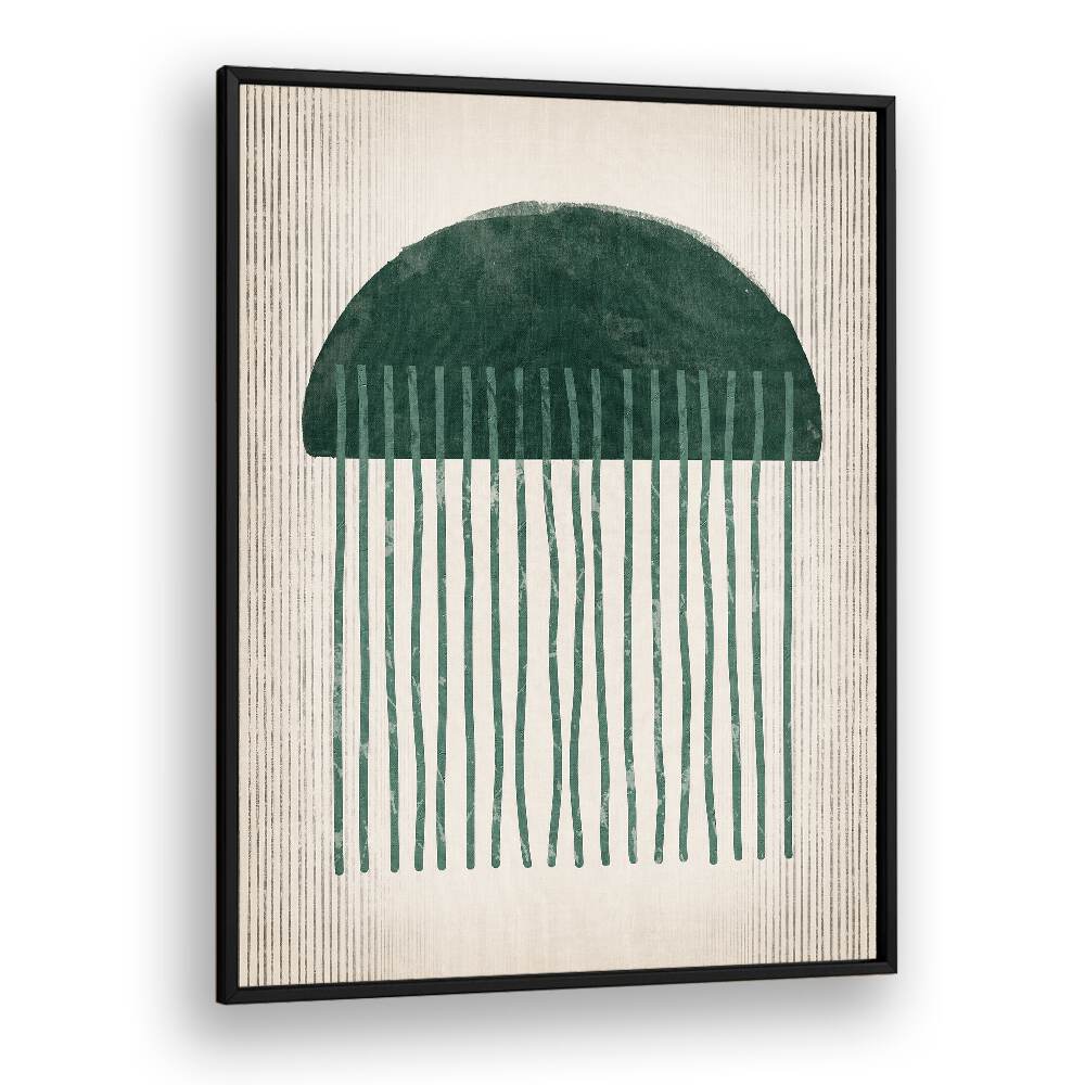 emerald suspicious jellyfish geometric paintings in Black Plain Frame