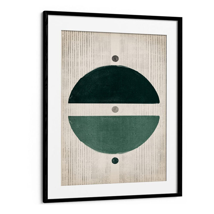 emerald thoughts geometric paintings in Black Frame With Mount