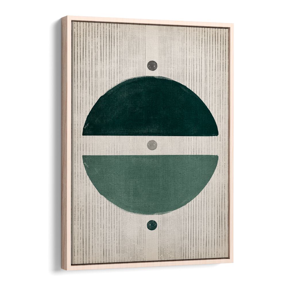 emerald thoughts geometric paintings in Oak Wood Floater Frame