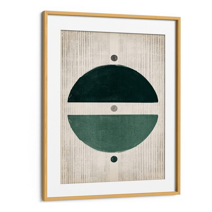 emerald thoughts geometric paintings in Oak Wood Frame With Mount