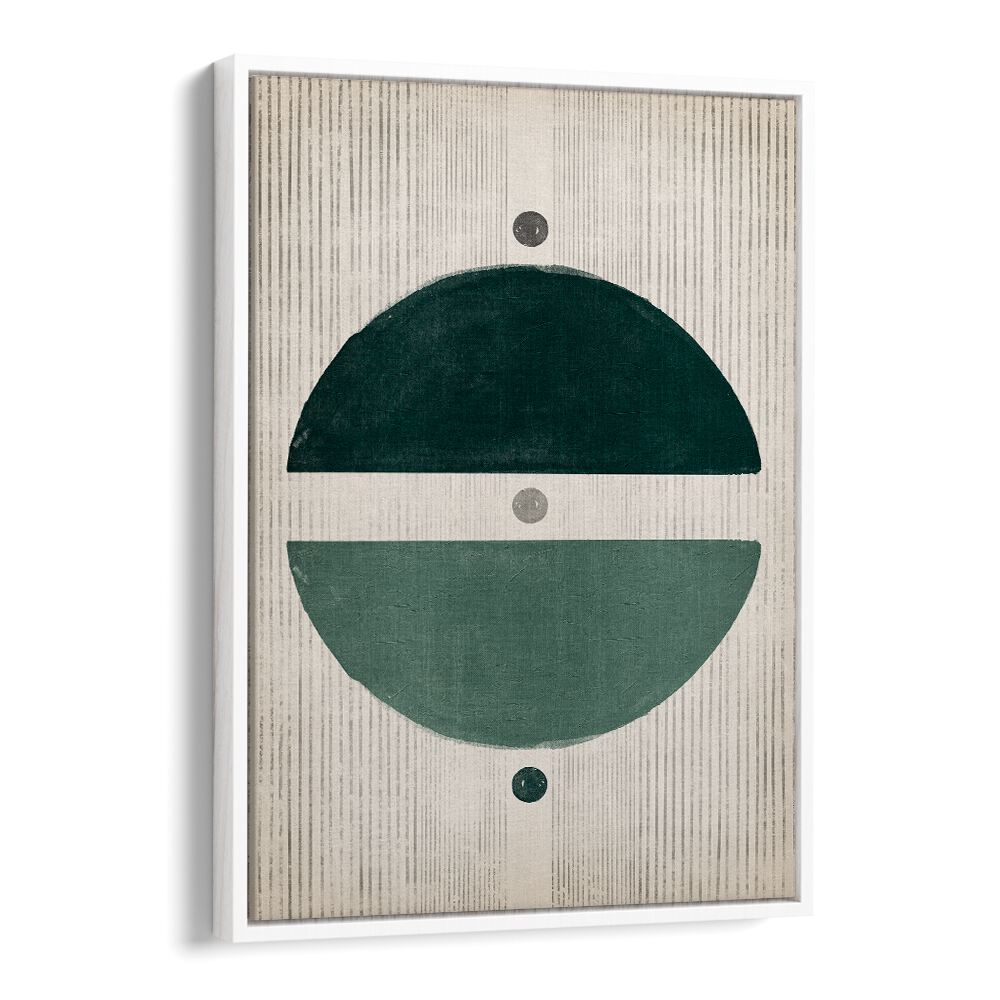 emerald thoughts geometric paintings in White Floater Frame