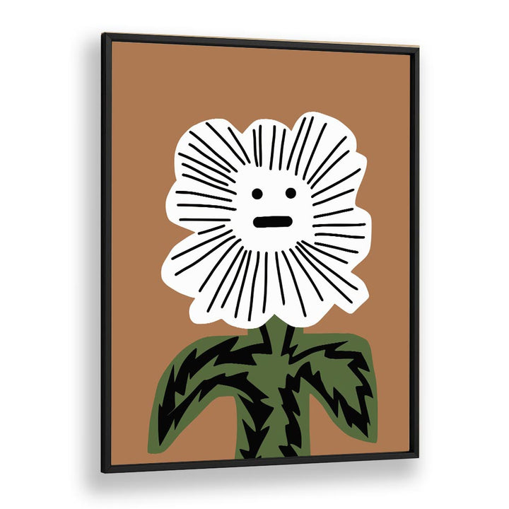 emoji plant by little dean kids room paintings kids room wall art in Black Plain Frame