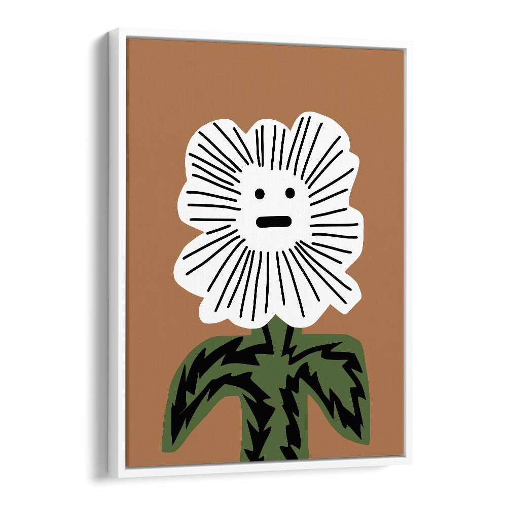 emoji plant by little dean kids room paintings kids room wall art in White Floater Frame