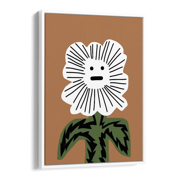 emoji plant by little dean kids room paintings kids room wall art in White Floater Frame