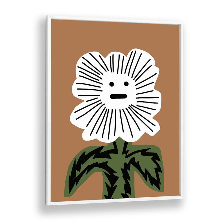 emoji plant by little dean kids room paintings kids room wall art in White Plain Frame