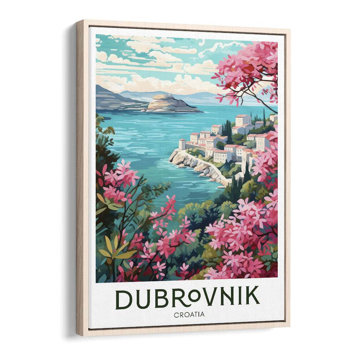 enchanting dubrovnik travel posters in Oak Wood Floater Frame