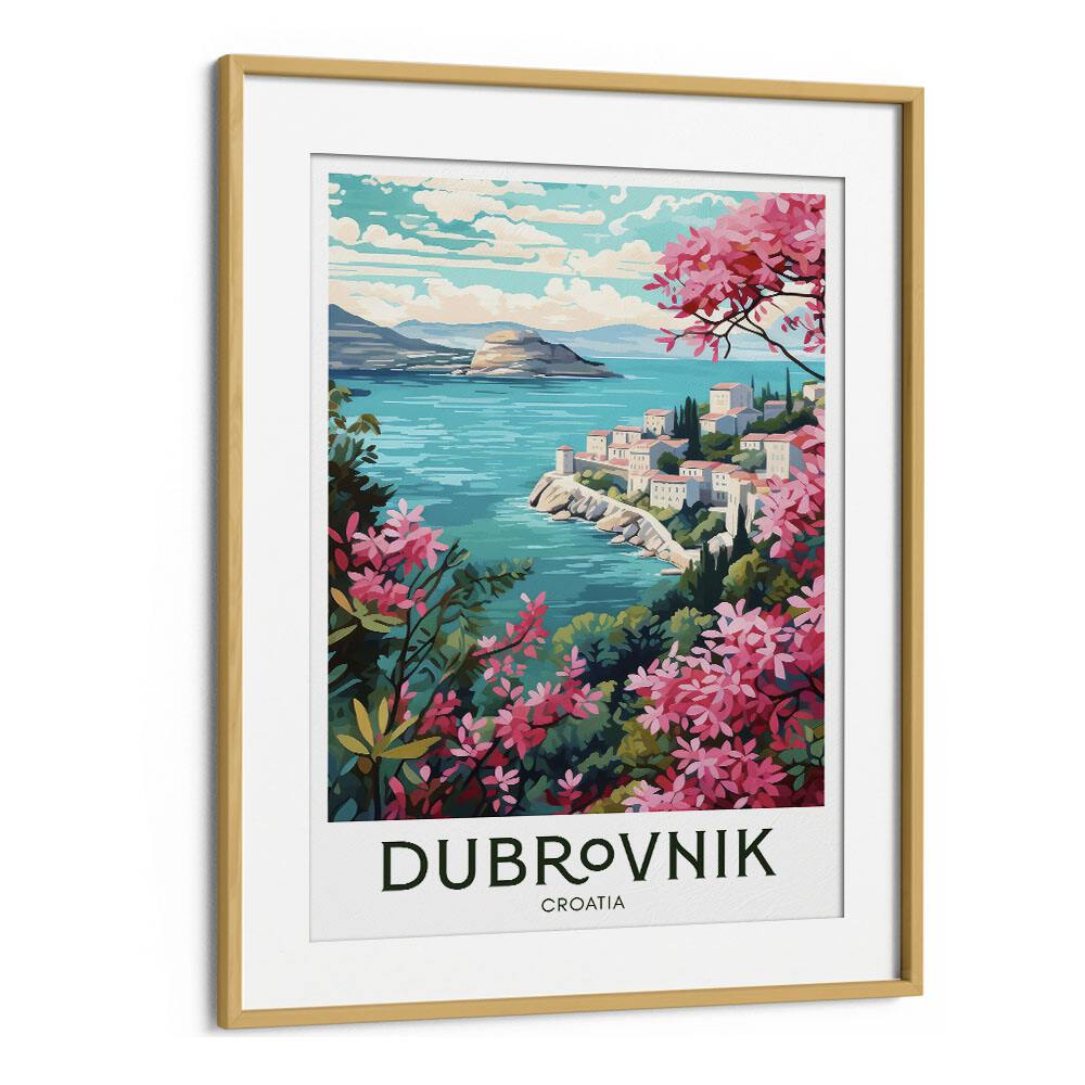 enchanting dubrovnik travel posters in Oak Wood Frame With Mount