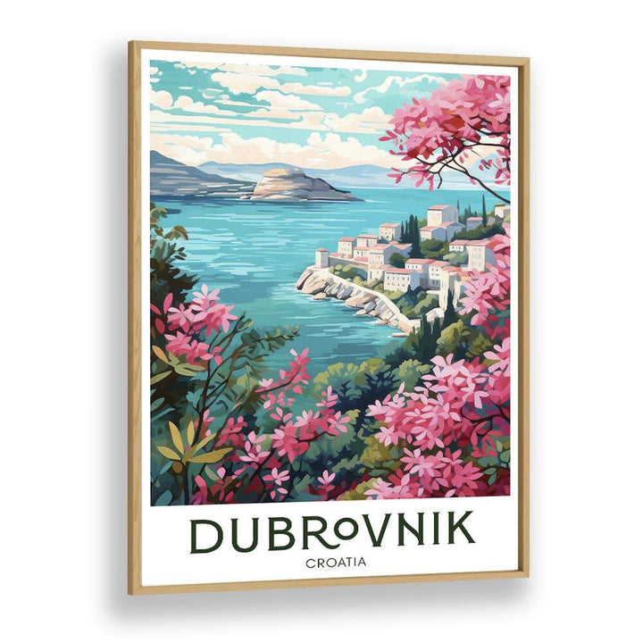 enchanting dubrovnik travel posters in Oak Wood Plain Frame