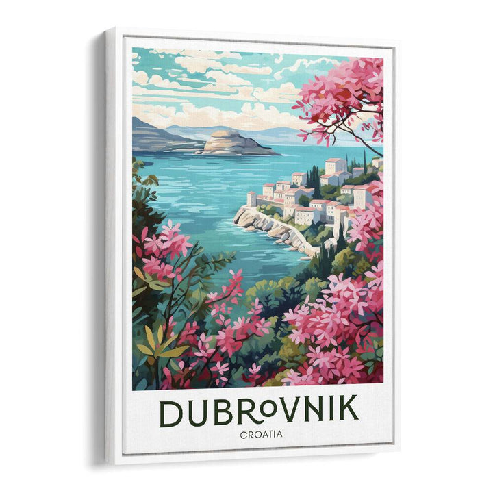 enchanting dubrovnik travel posters in White Floater Frame