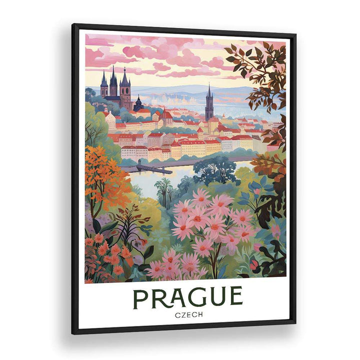 enchanting prague travel posters in Black Plain Frame