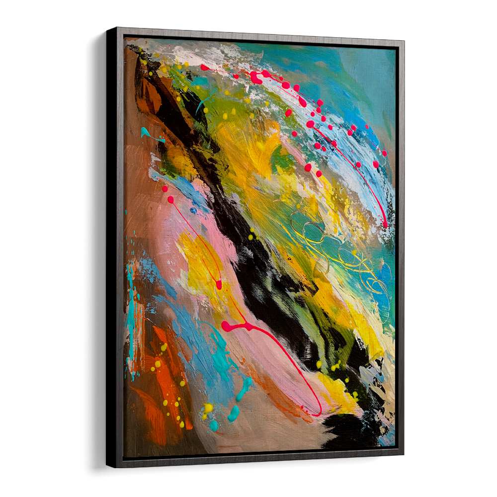 ephemeral equilibrium abstract paintings in Black Floater Frame