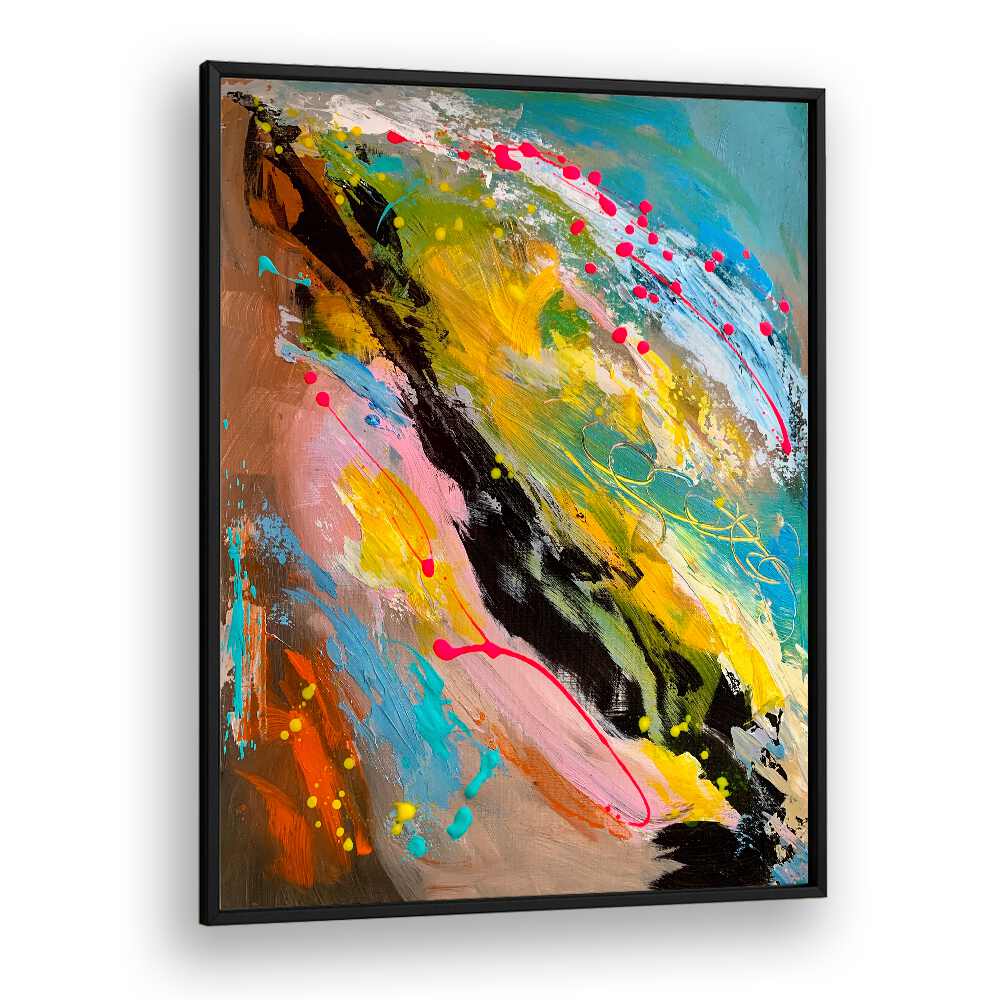 ephemeral equilibrium abstract paintings in Black Plain Frame