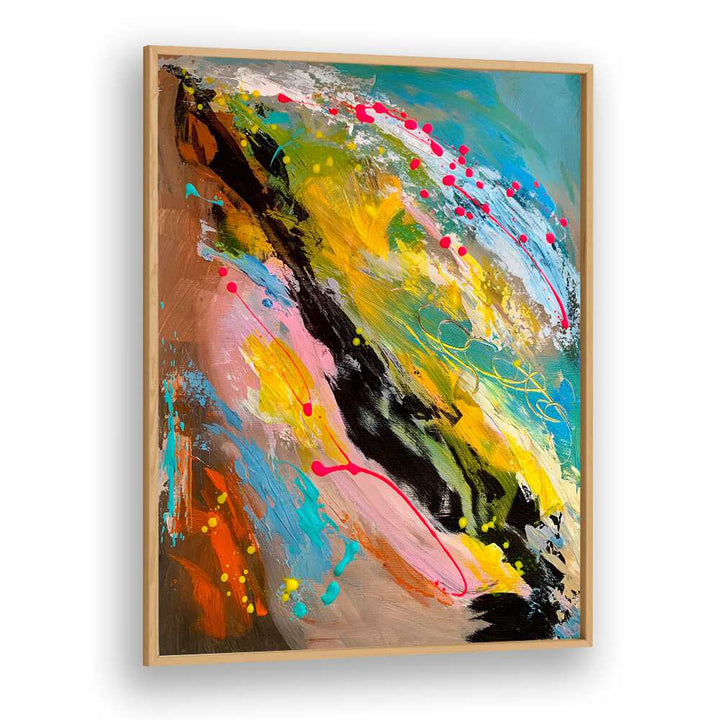 ephemeral equilibrium abstract paintings in Oak Wood Plain Frame