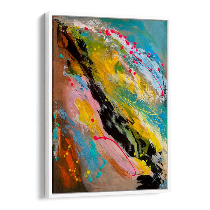 ephemeral equilibrium abstract paintings in White Floater Frame