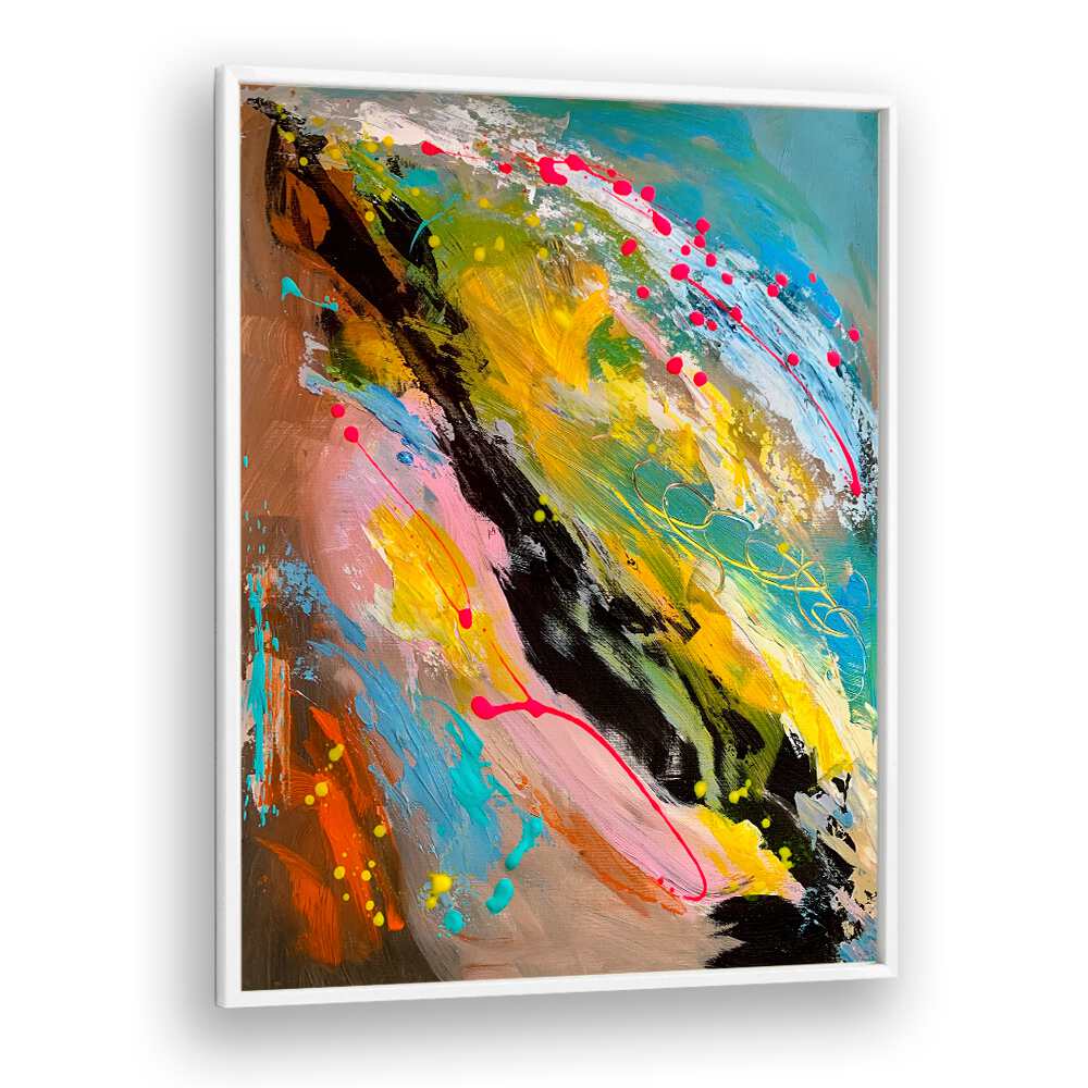 ephemeral equilibrium abstract paintings in White Plain Frame