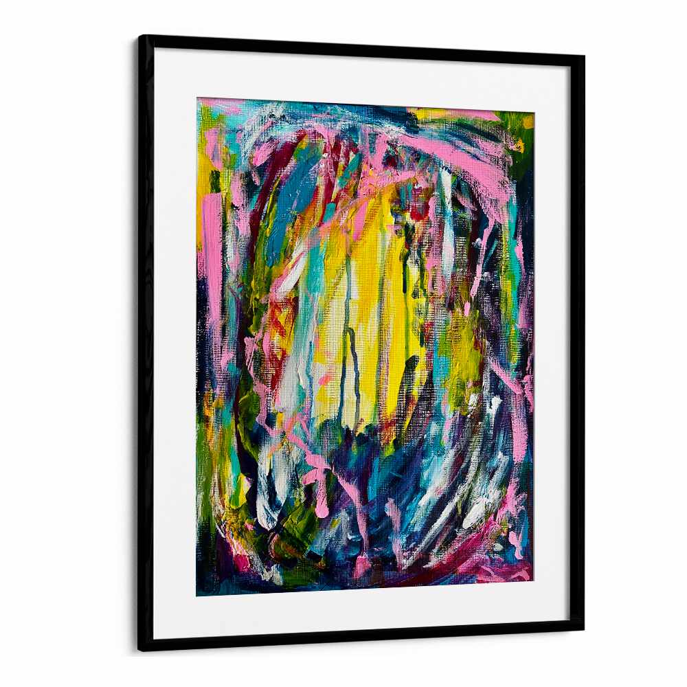 euphoria abstract paintings in Black Frame With Mount