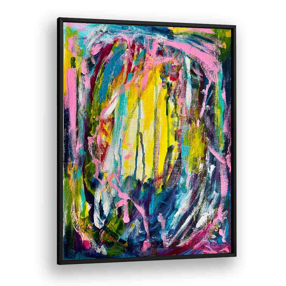 euphoria abstract paintings in Black Plain Frame