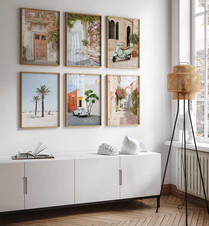 EUROPEAN SUMMER , SET OF 6 PAINTINGS